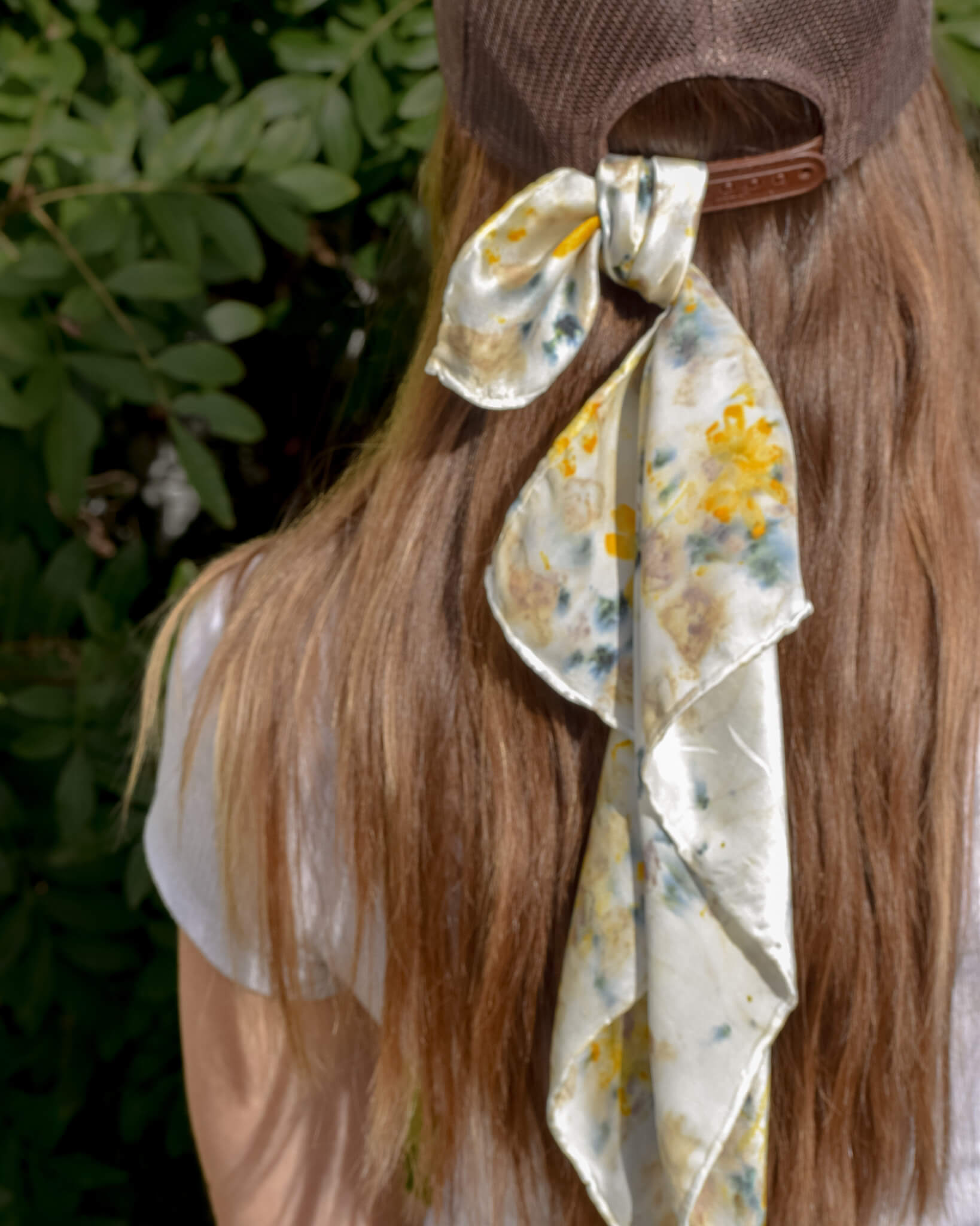 Flower-Dyed Silk Bandana