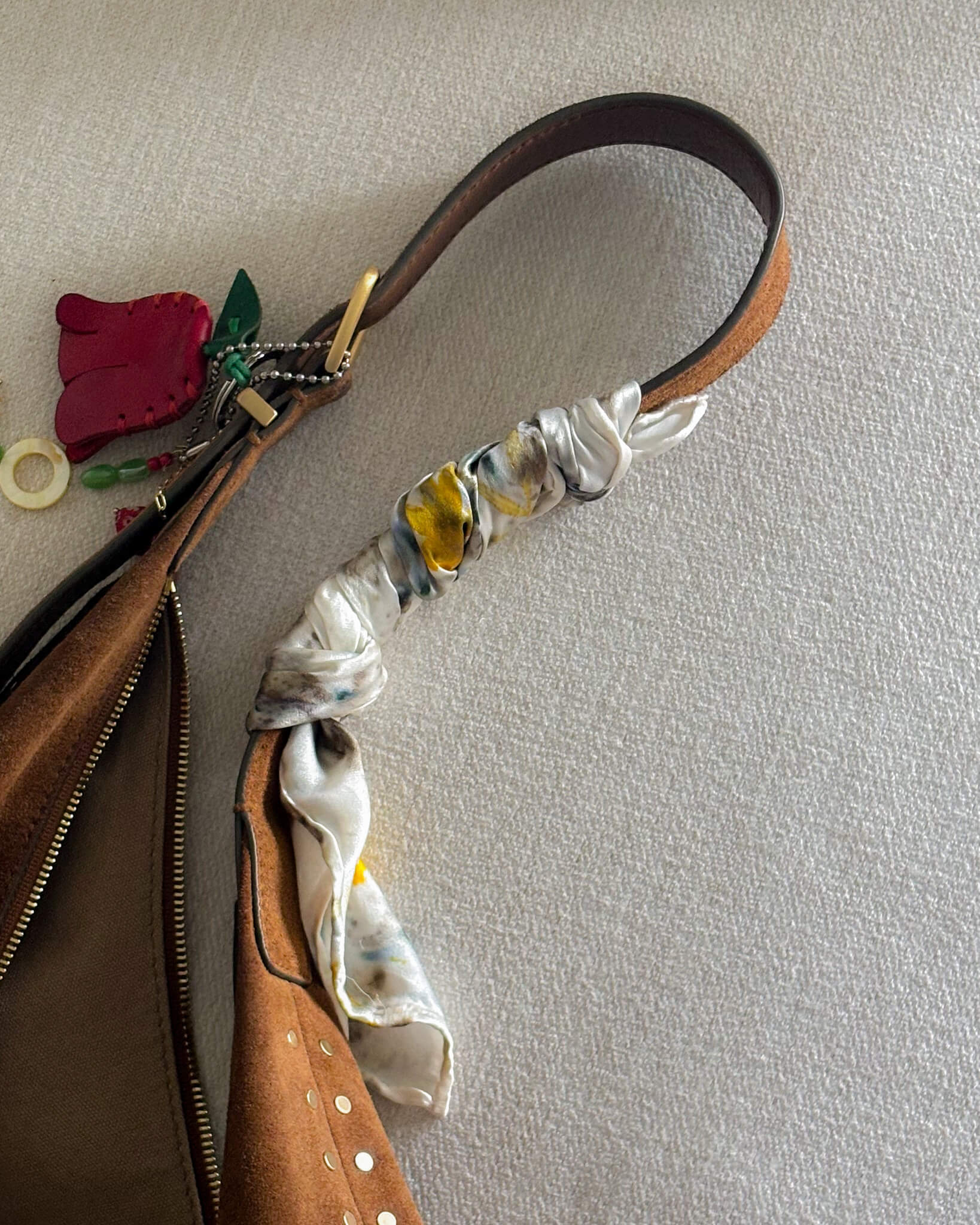 Flower-Dyed Silk Bandana