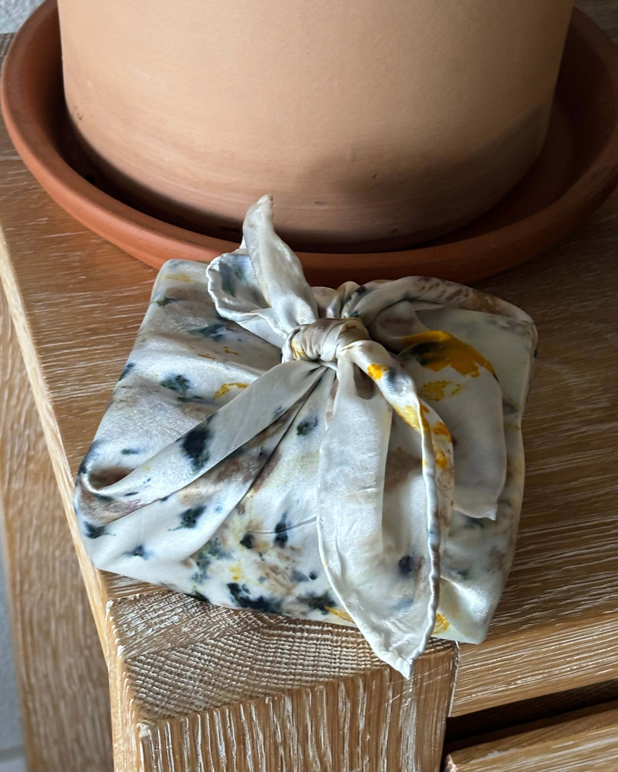 Flower-Dyed Silk Bandana