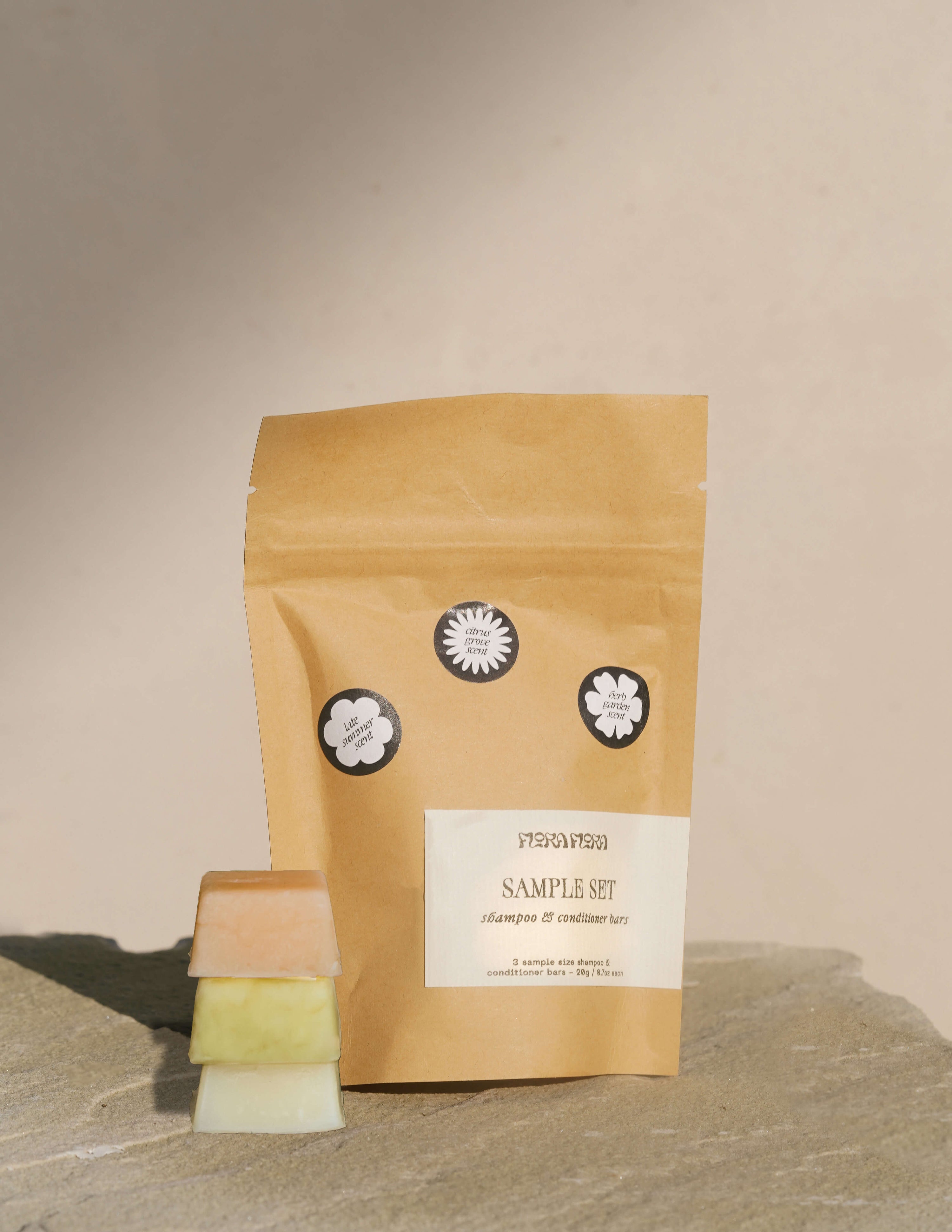 Shampoo & Conditioner Bar Sample Set - Flora Flora Co | Sustainable Botanical Hair Care