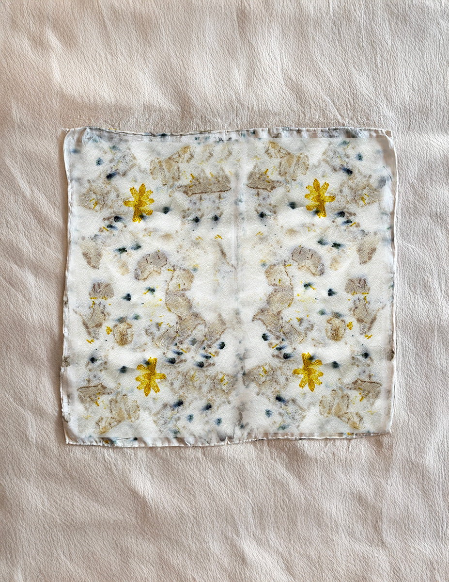 Flower-Dyed Silk Bandana